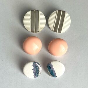 Three Pairs of Vintage 80s and 90s Round Post Earrings